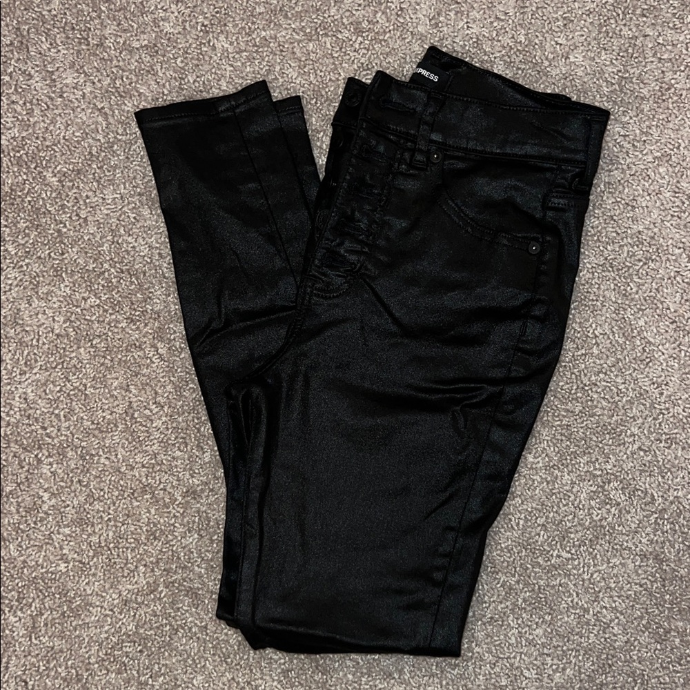 Express Classic Skinny Jeans Sparkle Black
